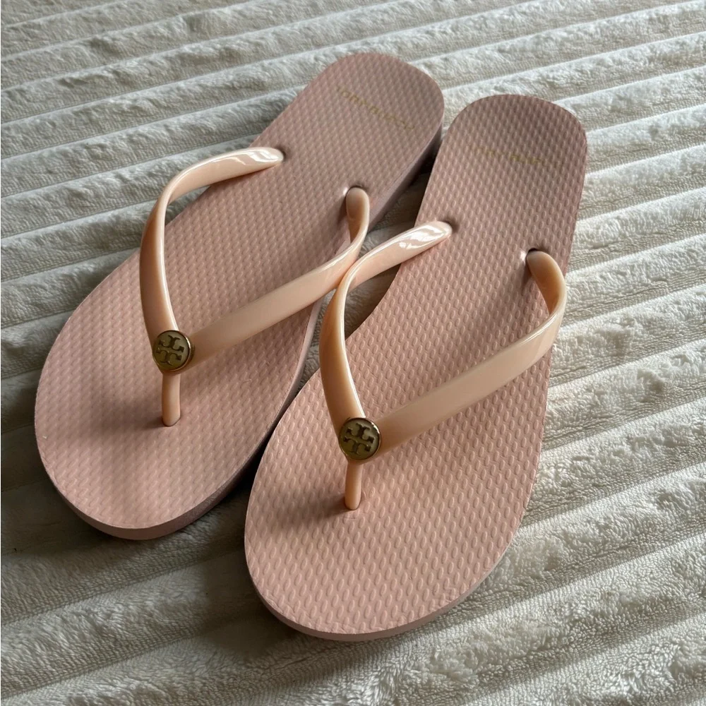 Tory Burch Pink Logo Flip Flop Sandals